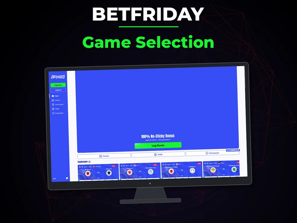 BetFriday - Game Selection